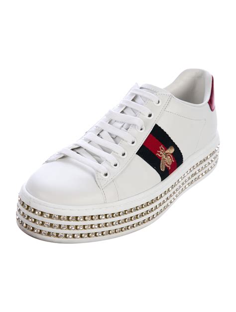 gucci sneakers rindstones crystals|Gucci ace sneakers with crystals.